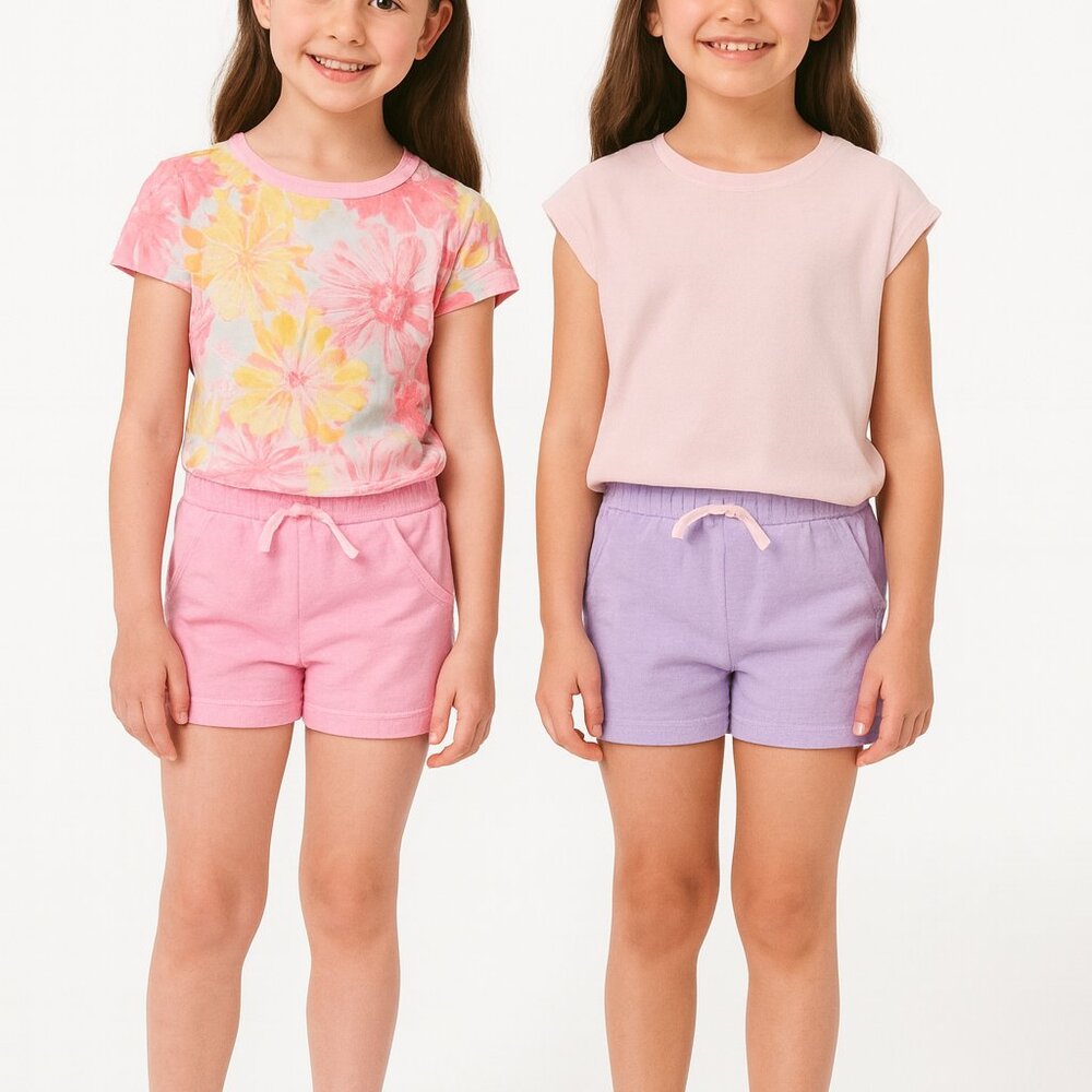 32 Degrees Youth 4-piece Short Set Multi Pink Size S(7/8)